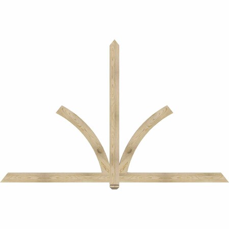 Ekena Millwork Redmond Rough Sawn Timber Gable Bracket, Douglas Fir, 96"W x 60"H x 2"D x 4"F, 15/12 Pitch GBW096X60X0204RED00RDF